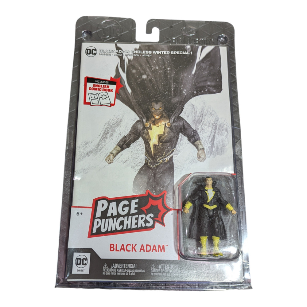 DC Direct-Page Punchers - Wave 1 - Black Adam 3" Figure w/ Comic Mcfarlane NIB
